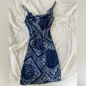 Cider Cowl Paisley Mini Dress
